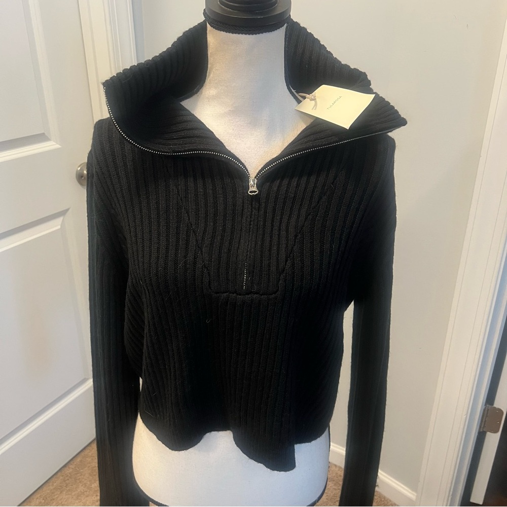 Black Ribbed Women's Sweater